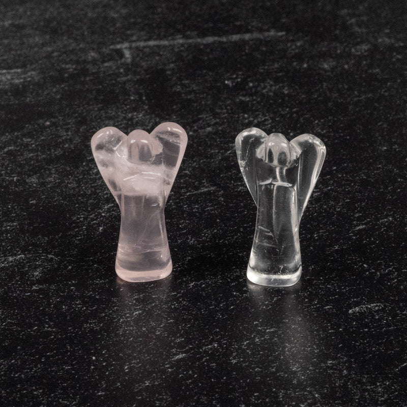 Quartz Angel Carving | Lemurian or Rose Quartz
