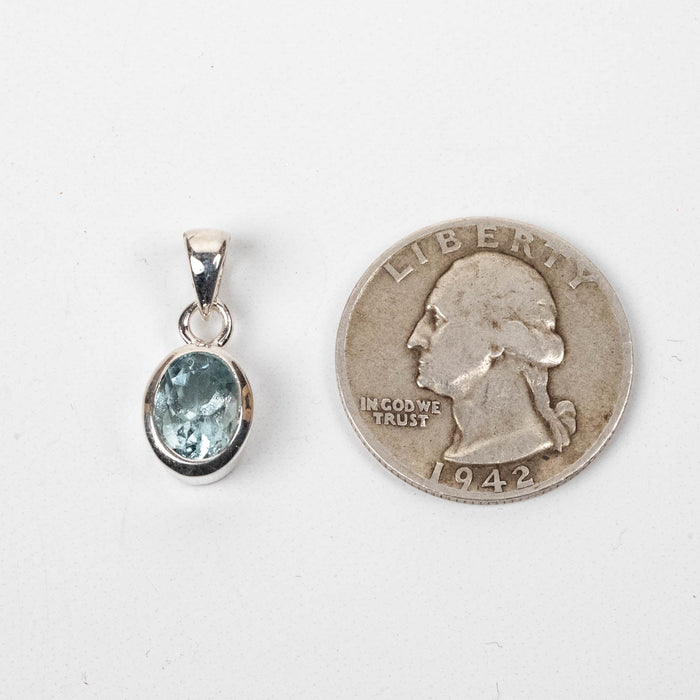 Aquamarine Pendant 2.26 g 20x9mm - InnerVision Crystals