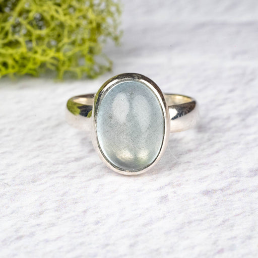 Aquamarine Ring 12x8mm Size 7 .925 Silver - InnerVision Crystals
