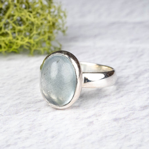 Aquamarine Ring 12x8mm Size 7 .925 Silver - InnerVision Crystals