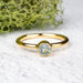 Aquamarine Ring 4.5mm Size 6 .925 Silver + 18k Gold - InnerVision Crystals