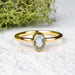 Aquamarine Ring 6x4mm Size 6 .925 Silver + 18k Gold - InnerVision Crystals