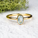 Aquamarine Ring 6x4mm Size 7 .925 Silver + 18k Gold - InnerVision Crystals