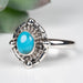 Arizona Turquoise Ring 6mm Size 7 .925 Silver - InnerVision Crystals