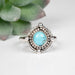 Arizona Turquoise Ring 7mm Size 8 .925 Silver - InnerVision Crystals