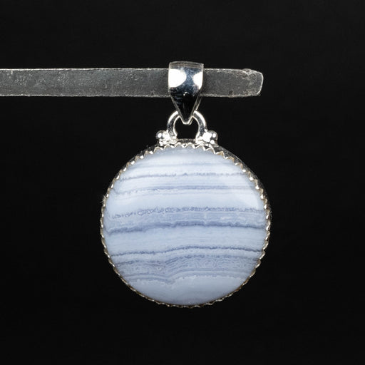 Blue Lace Agate Pendant 8.32 g 35x25mm - InnerVision Crystals