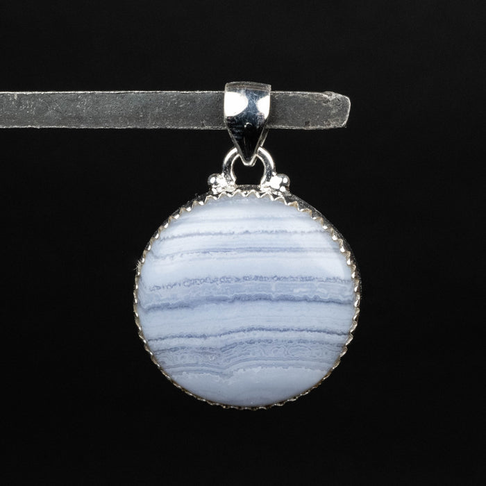 Blue Lace Agate Pendant 8.32 g 35x25mm - InnerVision Crystals