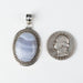 Blue Lace Agate Pendant 8.43 g 44x24mm - InnerVision Crystals