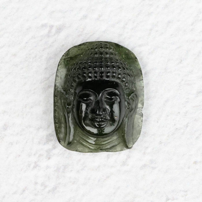 Buddha Moldavite Carving 27.55 ct 23x19x10mm - InnerVision Crystals
