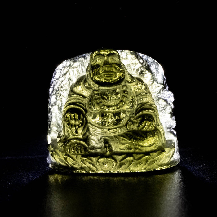 Buddha Moldavite Carving 37.50 ct 21x24x9mm - InnerVision Crystals