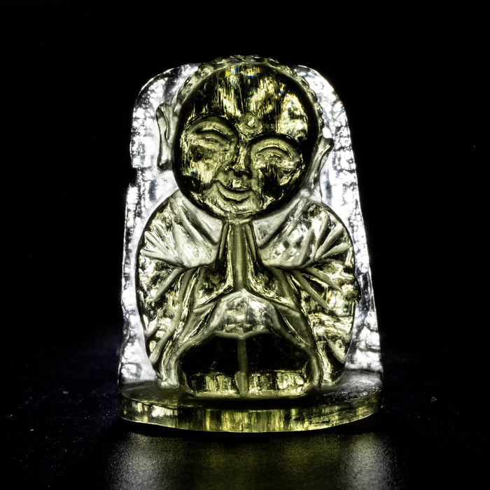 Buddha Moldavite Carving 45 ct 2821x11mm - InnerVision Crystals