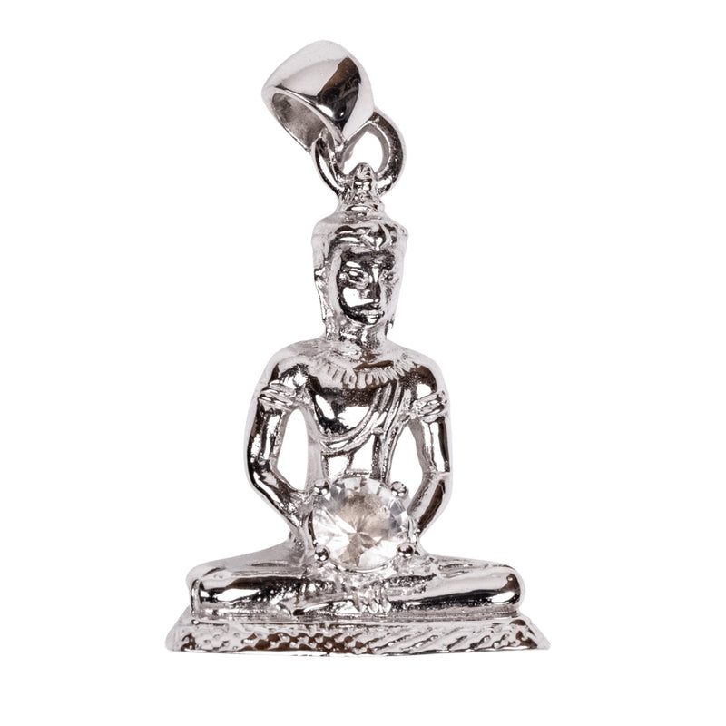 Buddha Pendant | Herkimer Diamond Gemstone .925 Silver - InnerVision Crystals