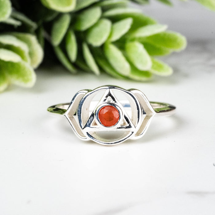 Carnelian Ring 2.5mm Size 7 - InnerVision Crystals
