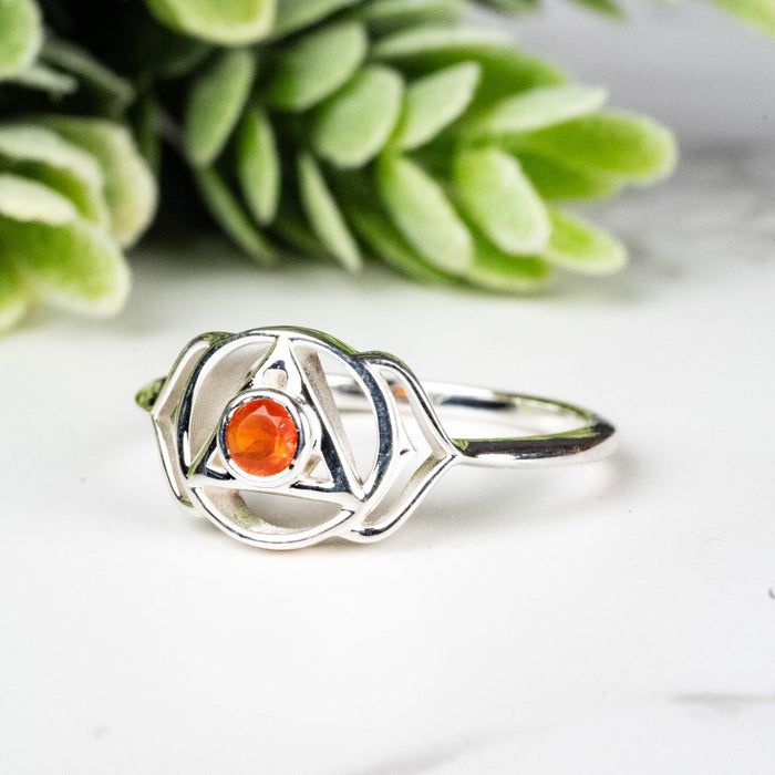 Carnelian Ring 2.5mm Size 7 - InnerVision Crystals