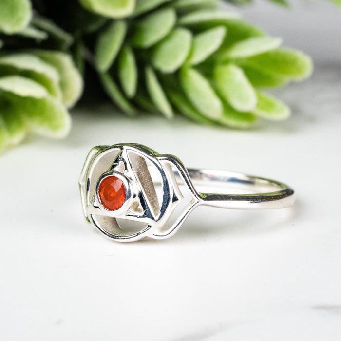 Carnelian Ring 2.5mm Size 7 - InnerVision Crystals