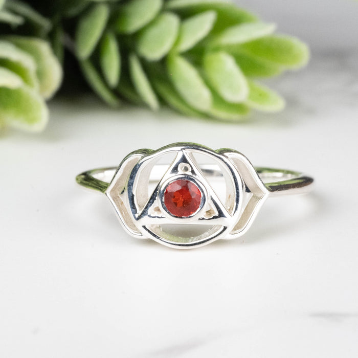 Carnelian Ring 2.5mm Size 8 - InnerVision Crystals