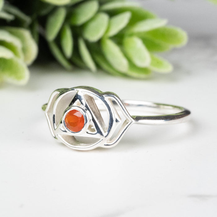 Carnelian Ring 2.5mm Size 9 - InnerVision Crystals