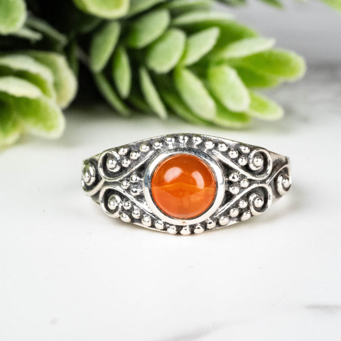 Carnelian Ring 5.5mm Size 8 - InnerVision Crystals