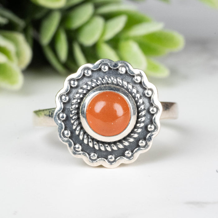 Carnelian Ring 5.5mm Size 8 - InnerVision Crystals