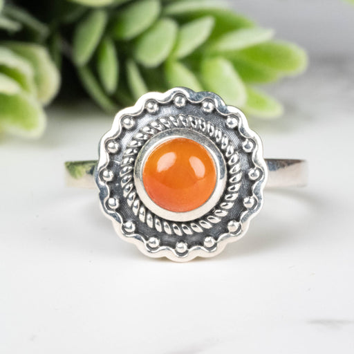 Carnelian Ring 5.5mm Size 9 - InnerVision Crystals