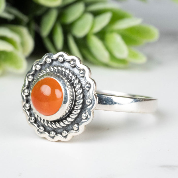 Carnelian Ring 5.5mm Size 9 - InnerVision Crystals