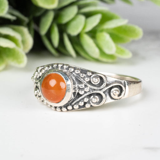 Carnelian Ring 5mm Size 10 - InnerVision Crystals