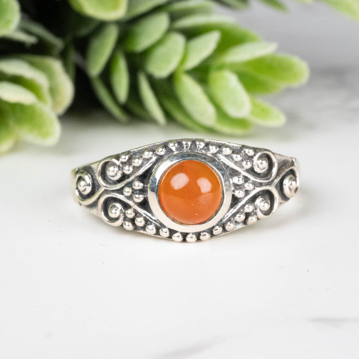 Carnelian Ring 5mm Size 10 - InnerVision Crystals