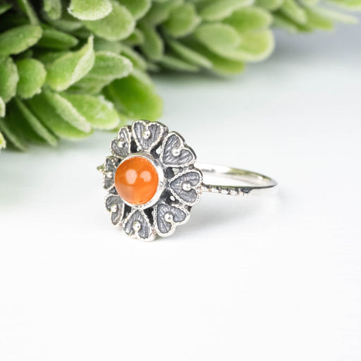 Carnelian Ring 5mm Size 7 - InnerVision Crystals