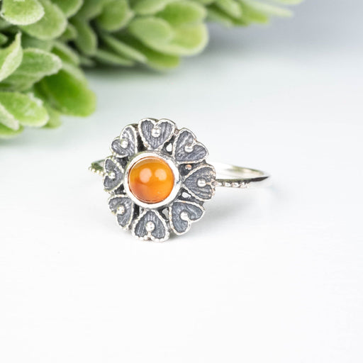 Carnelian Ring 5mm Size 7 - InnerVision Crystals