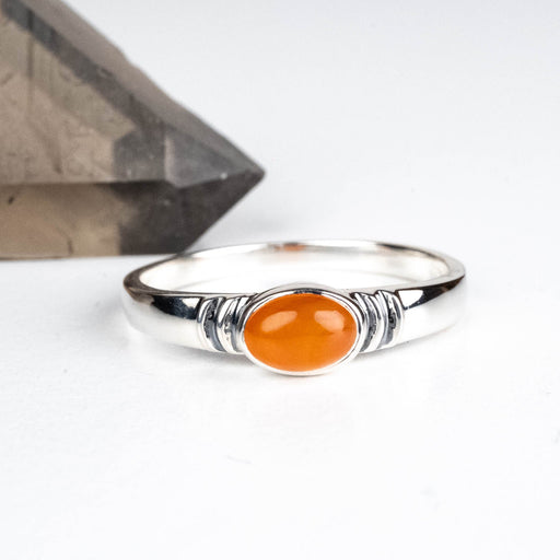 Carnelian Ring 6x4mm Size 10 - InnerVision Crystals