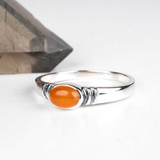Carnelian Ring 6x4mm Size 10 - InnerVision Crystals