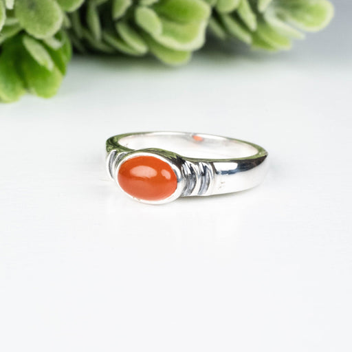 Carnelian Ring 7x5mm Size 4 - InnerVision Crystals