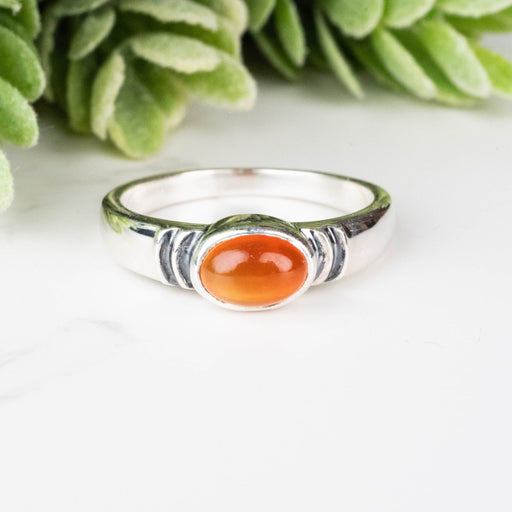 Carnelian Ring 7x5mm Size 6 - InnerVision Crystals