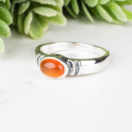 Carnelian Ring 7x5mm Size 6 - InnerVision Crystals