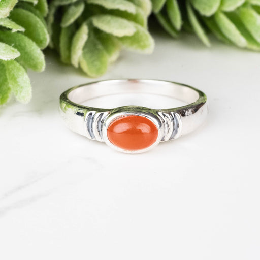 Carnelian Ring 7x5mm Size 7 - InnerVision Crystals