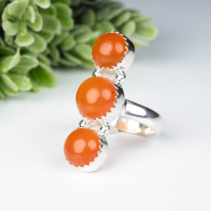 Carnelian Ring 8-9mm Size 6.5 - InnerVision Crystals