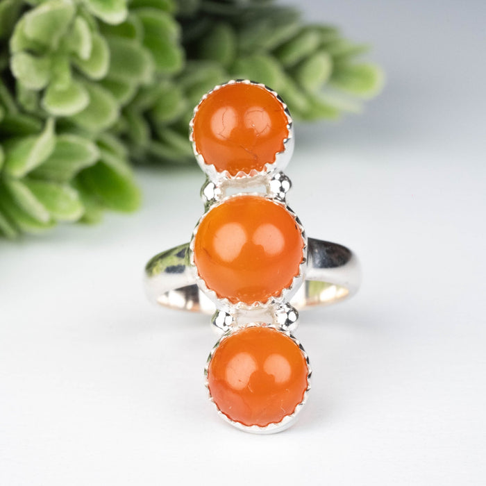 Carnelian Ring 8-9mm Size 6.5 - InnerVision Crystals