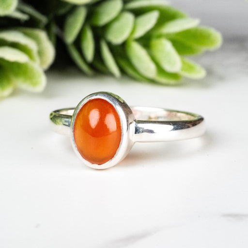 Carnelian Ring 8x6mm Size 7 - InnerVision Crystals