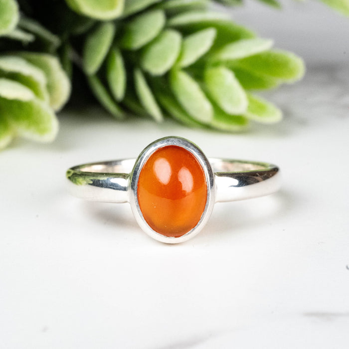 Carnelian Ring 8x6mm Size 7 - InnerVision Crystals