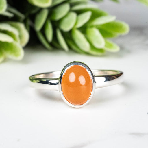Carnelian Ring 8x6mm Size 8 - InnerVision Crystals