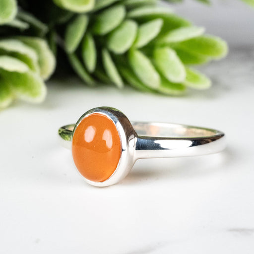 Carnelian Ring 8x6mm Size 8 - InnerVision Crystals