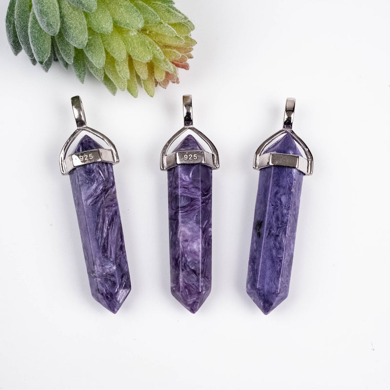 Charoite Hexagon Pendant .925 Silver - InnerVision Crystals