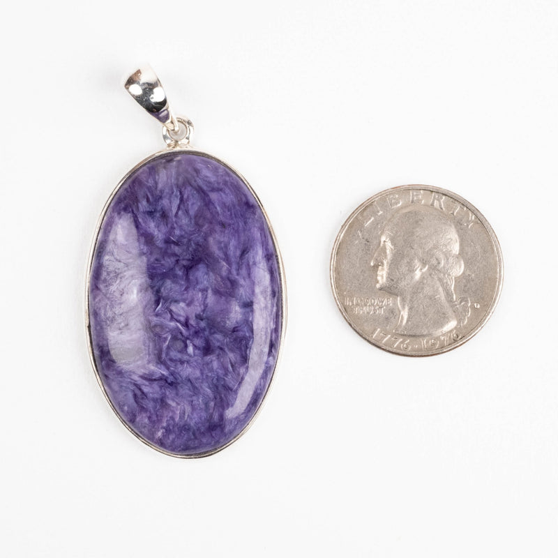 Charoite Pendant 14.20 g 56x28mm - InnerVision Crystals