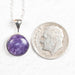 Charoite Pendant 17mm + 18" Adjustable Chain .925 Silver - InnerVision Crystals