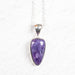 Charoite Pendant 19mm + 18" Adjustable Chain .925 Silver - InnerVision Crystals