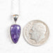 Charoite Pendant 19mm + 18" Adjustable Chain .925 Silver - InnerVision Crystals