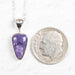 Charoite Pendant 19mm + 18" Adjustable Chain .925 Silver - InnerVision Crystals