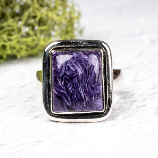 Charoite Ring 13x11mm Size 7 .925 Silver - InnerVision Crystals