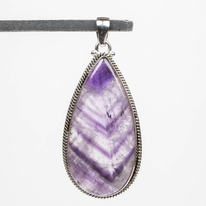 Chevron Amethyst Pendant 13.59 g 61x27mm .925 Silver - InnerVision Crystals