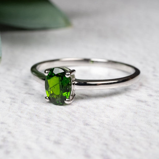 Chrome Diopside Ring 7x5mm size 10 - InnerVision Crystals